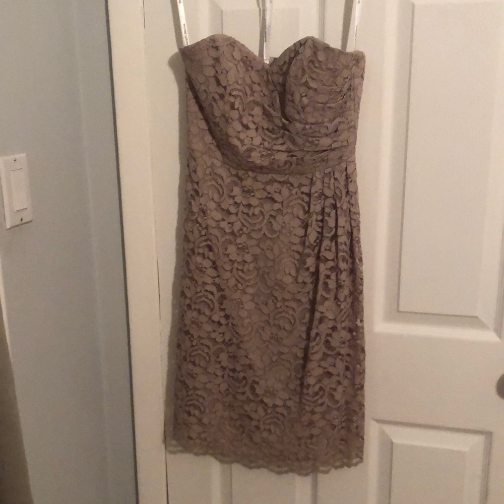 David’s bridal nude lace bridesmaid dress